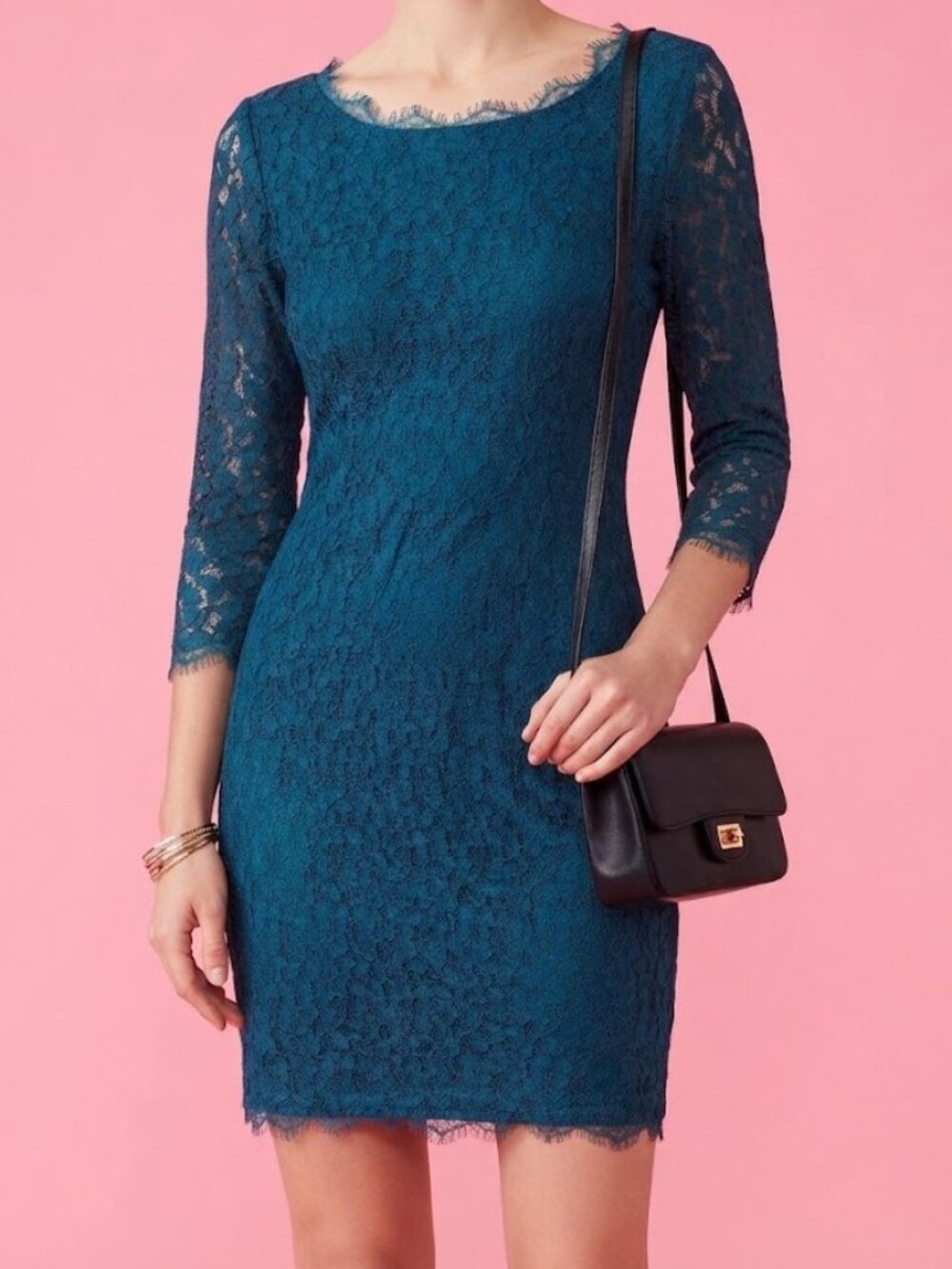 ARITZIA BABATON Teal Lace Mini Dress